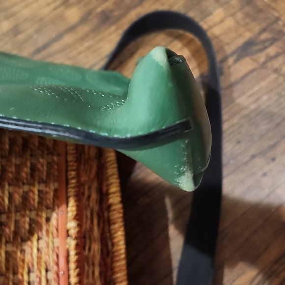 Orla Kiely Sixties Stem Punched Leather Juniper Shoulder Bag - Picture 6 of 12